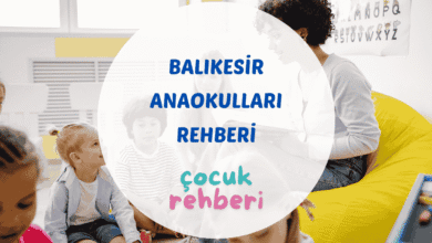 Balıkesir'deki anaokulu ve kreş seçeneklerini gösteren rehber görseli